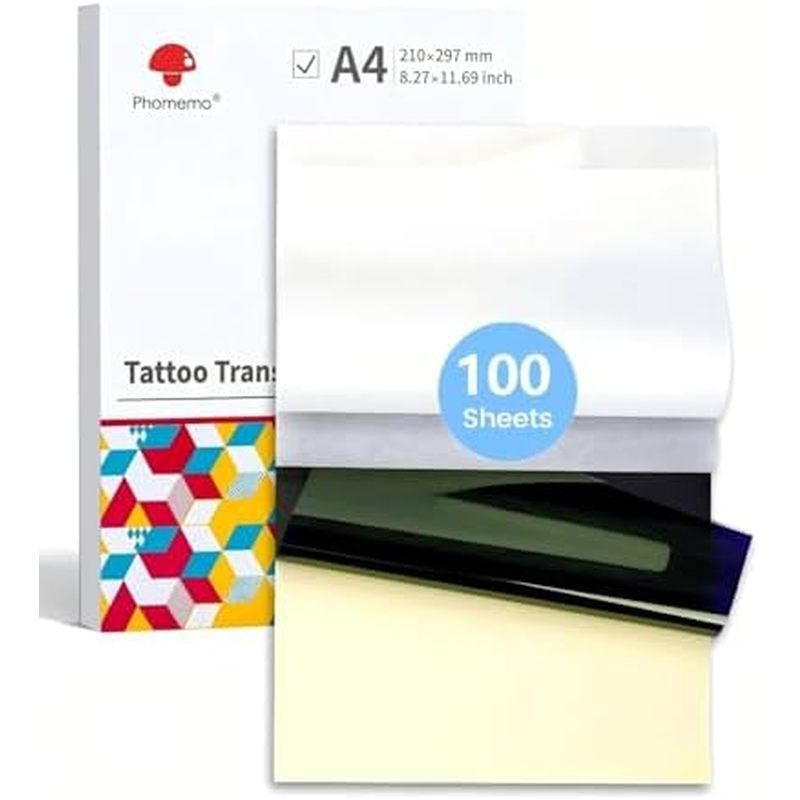 Giấy Chuyển Hình Xăm Phomemo - 100 Tờ Kích Thước A4, Giấy Stencil Nhiệt Cho Bộ Chuyển Hình Xăm - Cá 