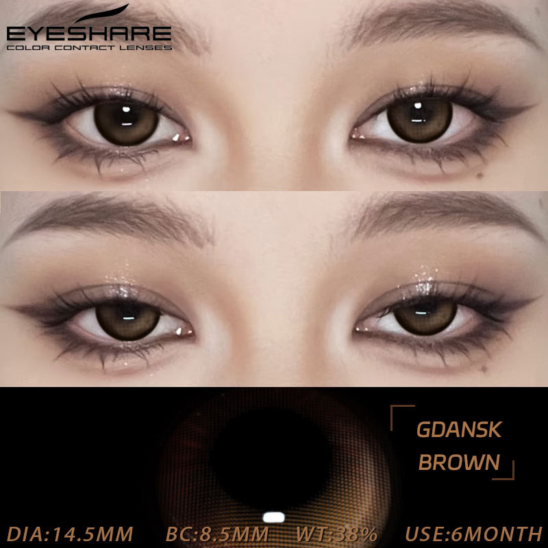 Eyeshare GDANSK Màu Kính Áp tròng Mắt Liên hệ Softlens 2 chiếc Kính áp tròng Ống kính Mắt to Trang đ