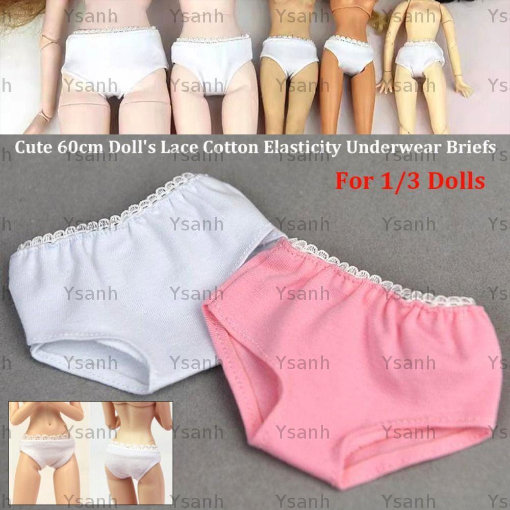 Đồ lót búp bê YSANH 60cm, Đồ lót Cotton ren DIY dễ thương, Độ đàn hồi cao 3 màu Quần lót bé gái 1 / 