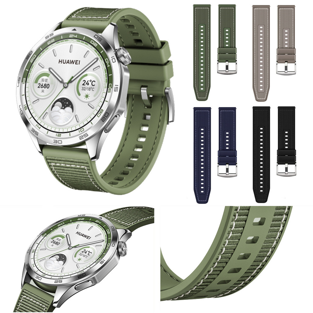 Thích hợp cho Huawei watch GT4 46mm Dây đeo silicon Nylon Huawei gt4 Dây đeo silicon bện TQTU