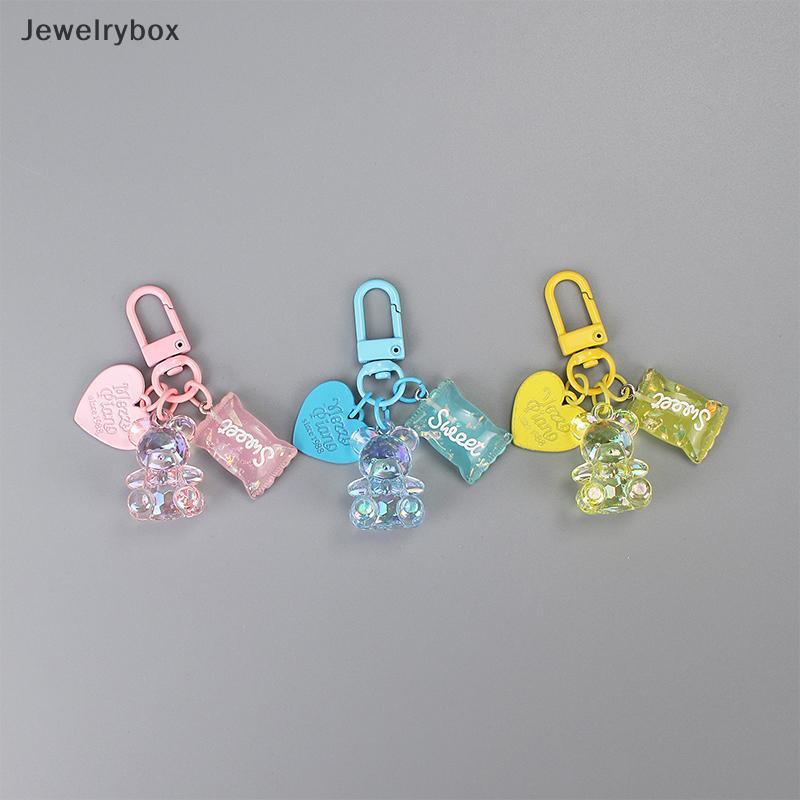[JLB] Phim hoạt hình Bling Heart Bear Animal Candy Móc khóa Móc khóa dành cho những người yêu thích 