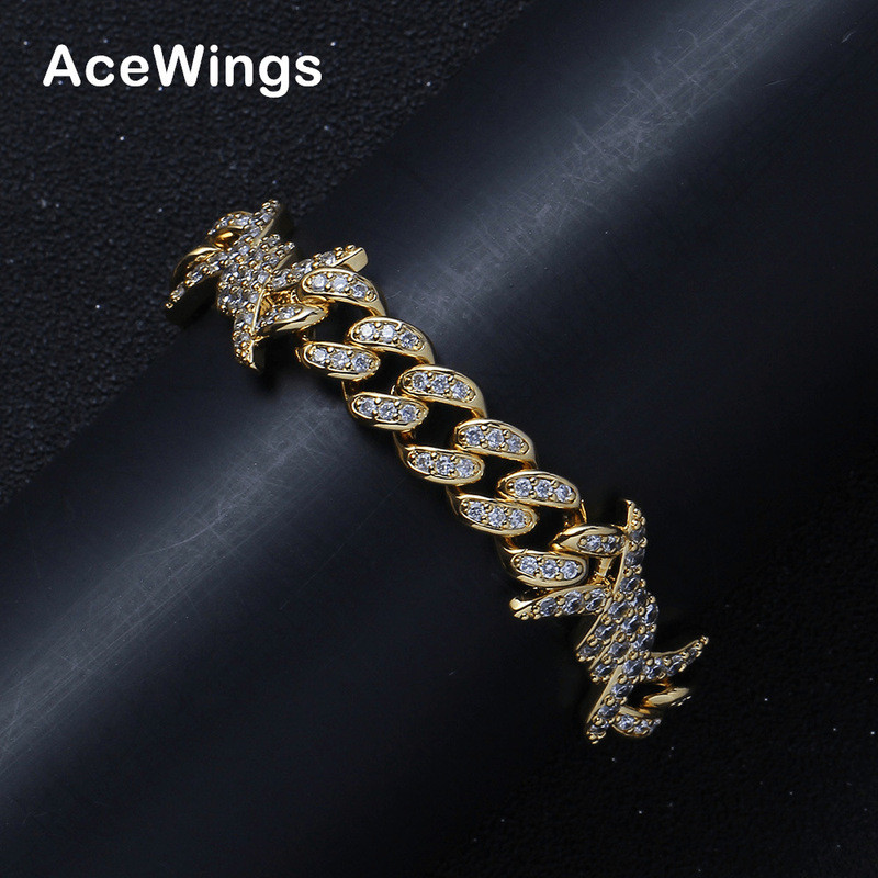 Hip Hop Cuba Vòng Tay 10 Mm Vòng Tay Nam Độc Đáo Cuba Trang Sức Full Zirconium Gai Dây Cuba Dây