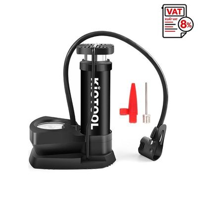 Bơm xe máy xe đạp Kiotool nhỏ gọn đạp chân đút cốp chuyên dụng mang đi đường dài