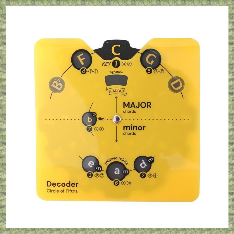 (R Q S E) Công cụ bánh xe Circle of Fifths Giá đỡ tích hợp - Hợp âm nhạc & Bộ giải mã chìa khóa - Tì