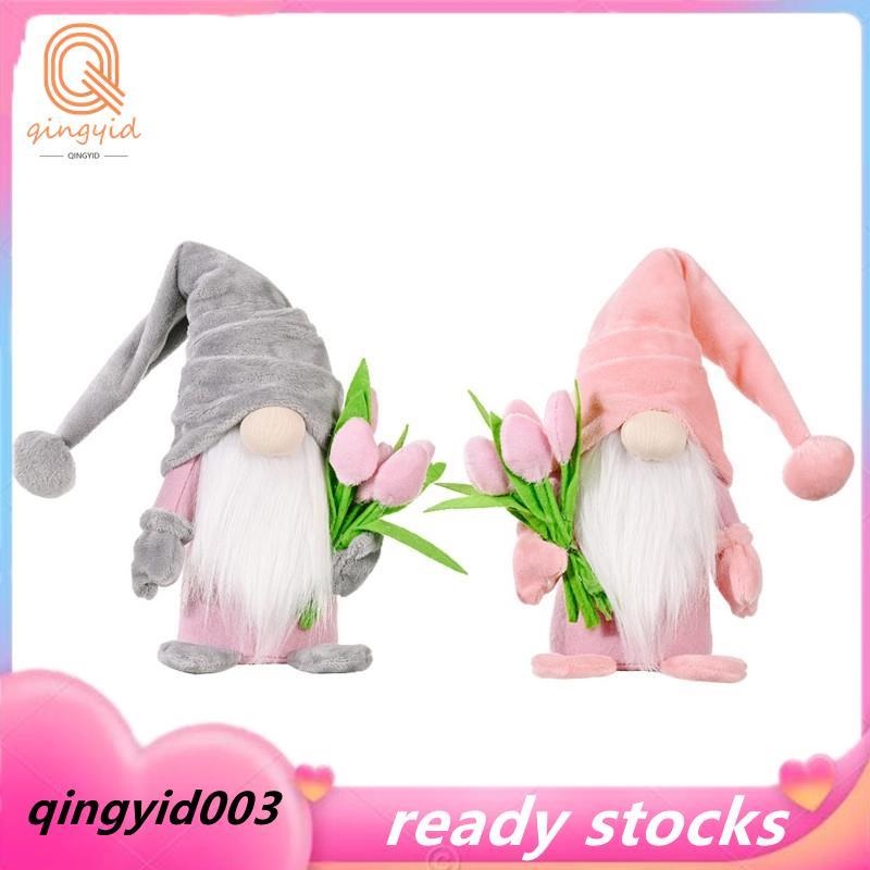 2 Chiếc Tulip Gnomes Đồ Trang Trí Trong Nhà, Đồ Trang Trí Ngày Lễ Gnome Xuân Hè, Gnomes Nhồi Bông Ha