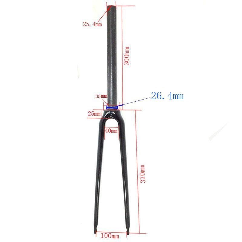 Phuộc trước xe đạp đường trường carbon nguyên chất 700C không giảm xóc ống 28.6 25.4mm