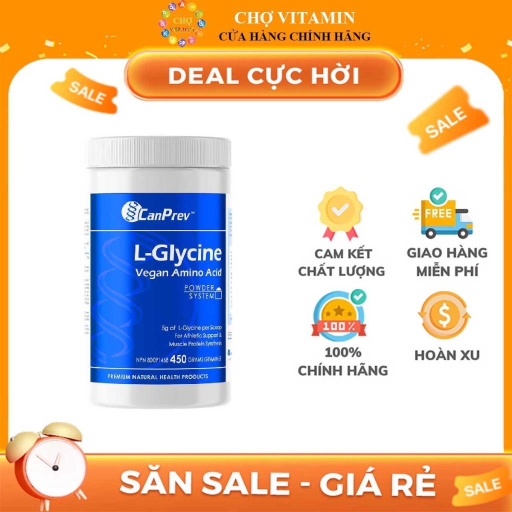 CanPrev L-Glycine Vegan Amino Acid Powder - Hỗ Trợ Phục Hồi Cơ Bắp, Thư Giãn và Giấc Ngủ Sâu