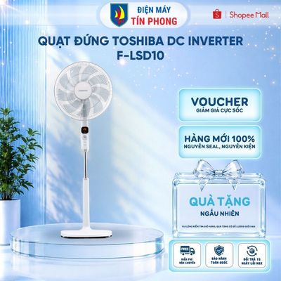 [ KOL-KOC ] Quạt đứng Toshiba DC inverter F-LSD10 - Có remote - 9 Cánh quạt - Hàng chính hãng - Bảo hành 1 năm.