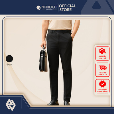 Quần âu nam Phan Nguyễn, chất liệu cao cấp, mềm mại, cạp chun ẩn tăng size, form slim fit QVL.958