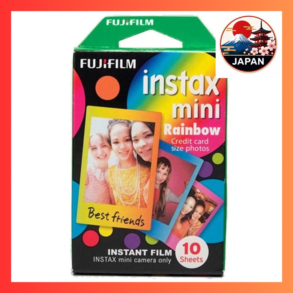 ［Directly from Japan］Fujifilm instax mini instax film 10 pieces pattern rainbow INSTAX MINI RAINBOW 