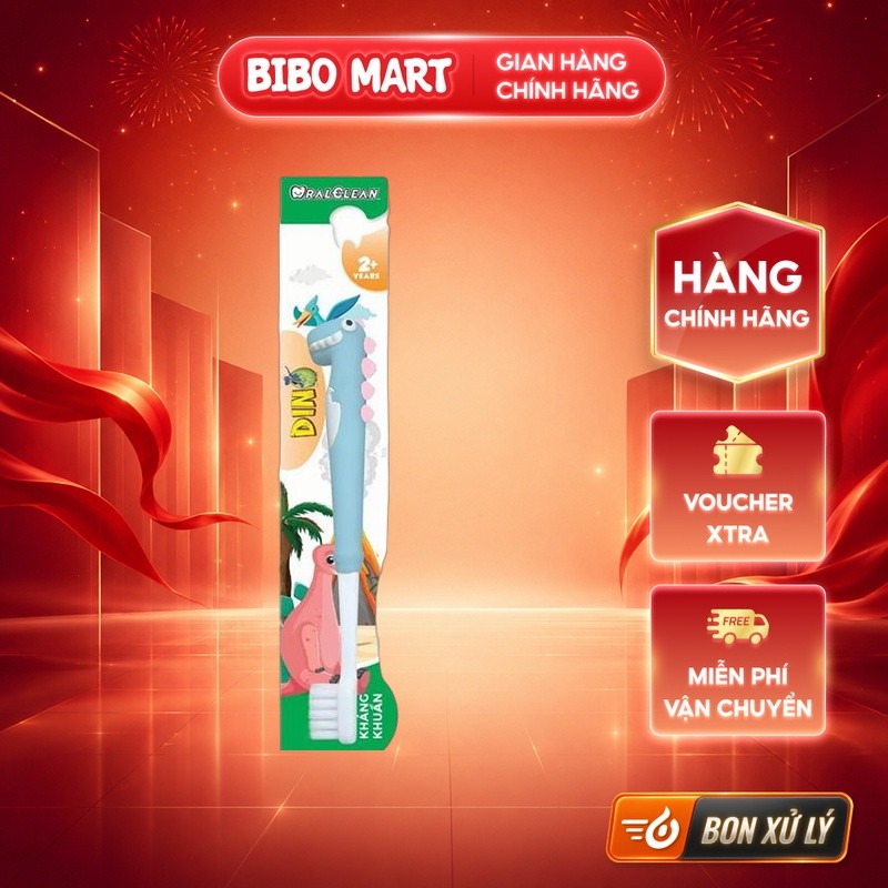 [KOL] Bàn Chải Đánh Răng OralClean Dino Kids Soft Màu Pastel Cho Bé Dễ Thương - Bibo Mart
