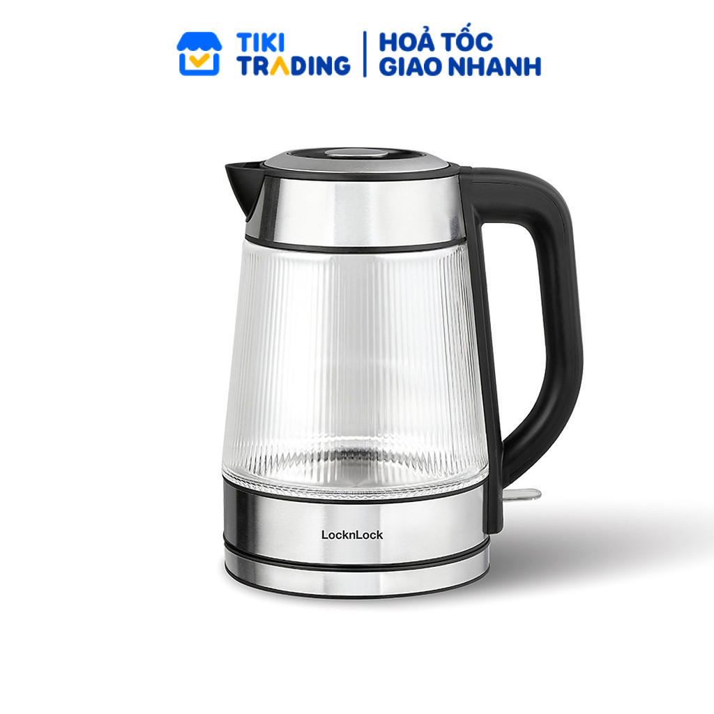 Ấm đun siêu tốc Locknlock Glass electric kettle EJK256BLK - 220-240V, 50-60Hz, 1850-2200W, Dung tích