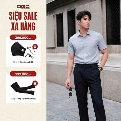 Áo Sơ Mi Ngắn Tay DGC Dáng Suông, Phong Cách Trẻ Trung Lịch Lãm, Chất Vải Thoáng Mát, Mềm-SASNBC66M