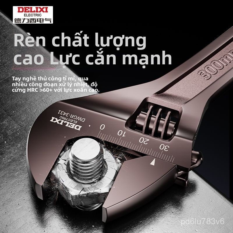Cờ lê mỏ lết đa năng Delixi chính hãng miệng rộng điều chỉnh bền chắc