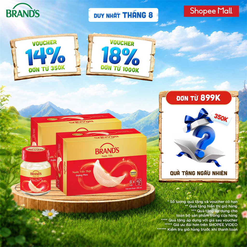 Combo 2 Nước yến thật BRAND'S Đường Phèn (42 ml x 12 lọ)