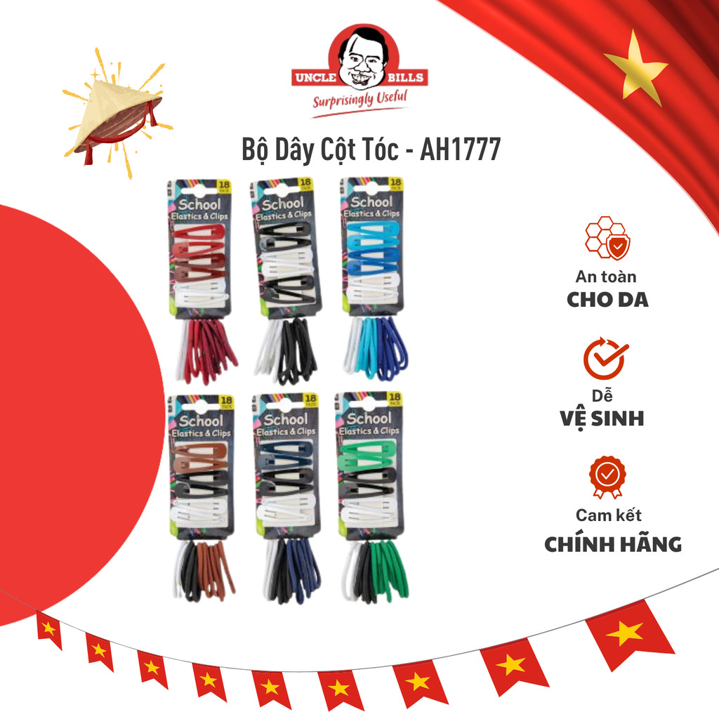 Bộ Dây Cột Tóc Và Kẹp Tóc UNCLE BILLS 6 Mẫu UNCLE BILLS AH1777