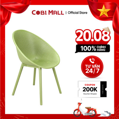 Ghế Nhựa COMFY Cao Cấp – Ghế Tựa Lưng Tròn Thoáng Khí, Ghế Nhựa Xanh Bền Đẹp – Ghế Cafe/Gia Đình