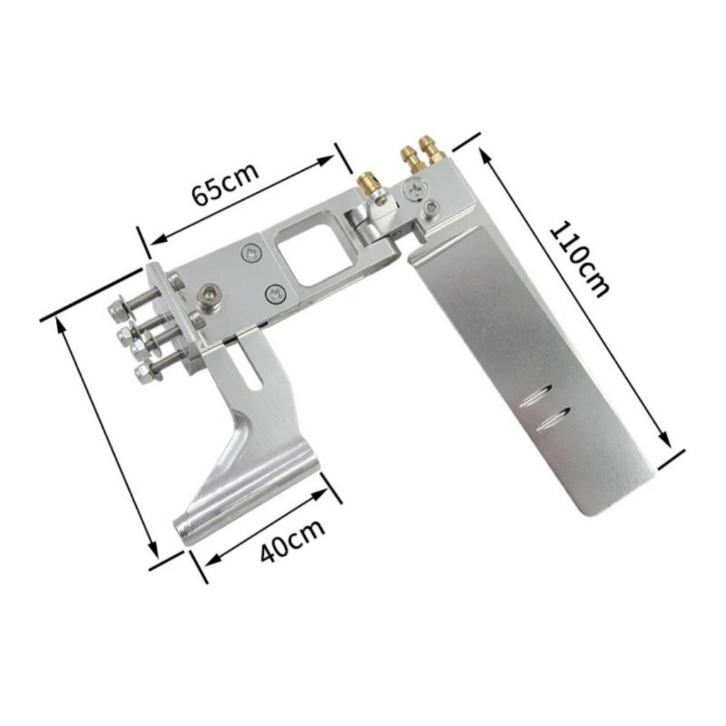 Ụ chân vịt 4mm kèm thước lái 110mm cho tàu rc  cat,hydro,f1,rigger,..