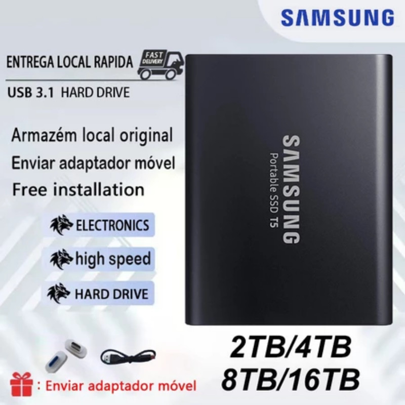 Ổ cứng Samsung-External HD 128TB / 60TB HD SSD 30TB USB3.1-Type C Ổ cứng lưu trữ mở rộng 16TB / 8TB 