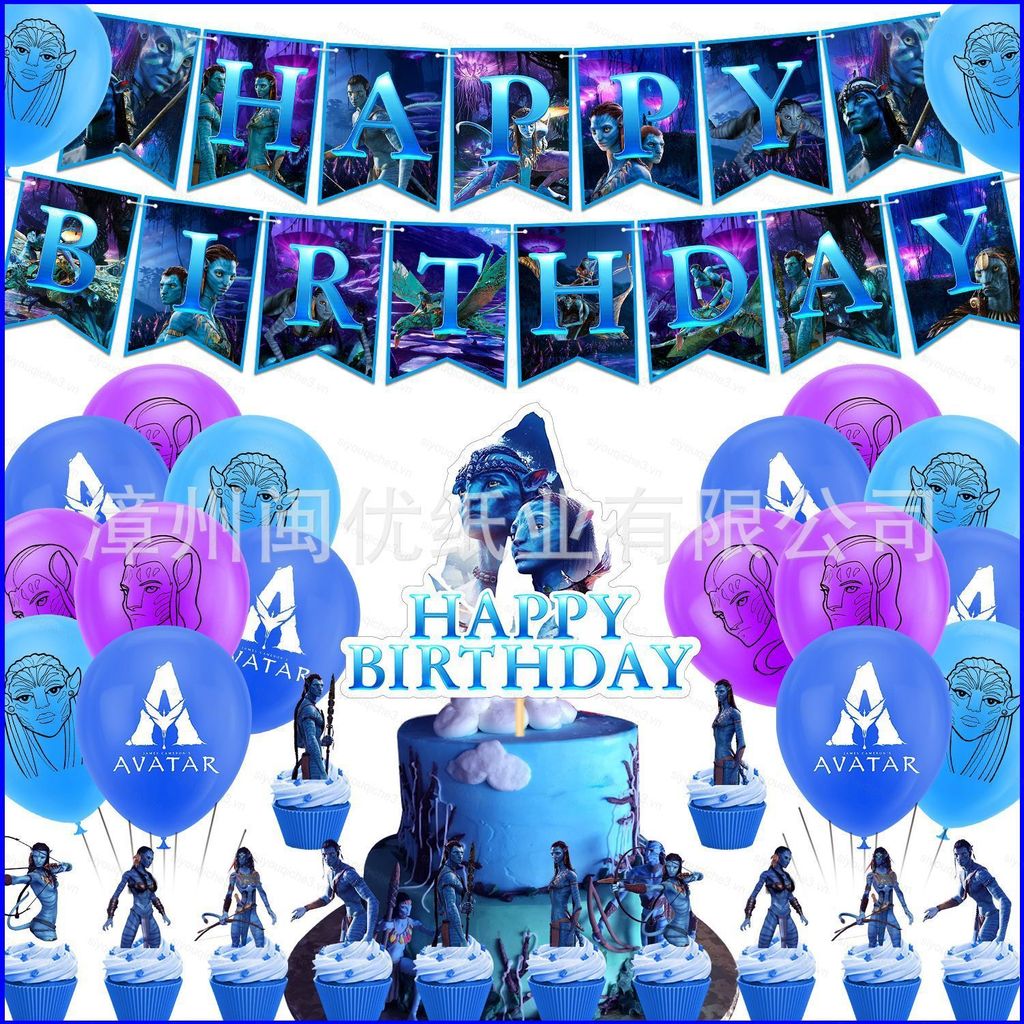 Avatar 2 Chủ đề trẻ em trang trí tiệc sinh nhật biểu ngữ bánh topper bóng bay bộ đồ dùng