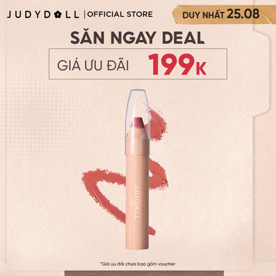 [Judydoll LIVE] Má Hồng Kem JUDYDOLL Lip & Cheek Pencil Son kem Căng bóng Lâu trôi 5g
