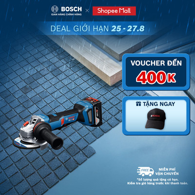Máy mài góc pin Bosch GWS 18V-11 PS (SOLO) – 100/125mm, công tắc bóp, không chổi than, chuyên cắt mài kim loại