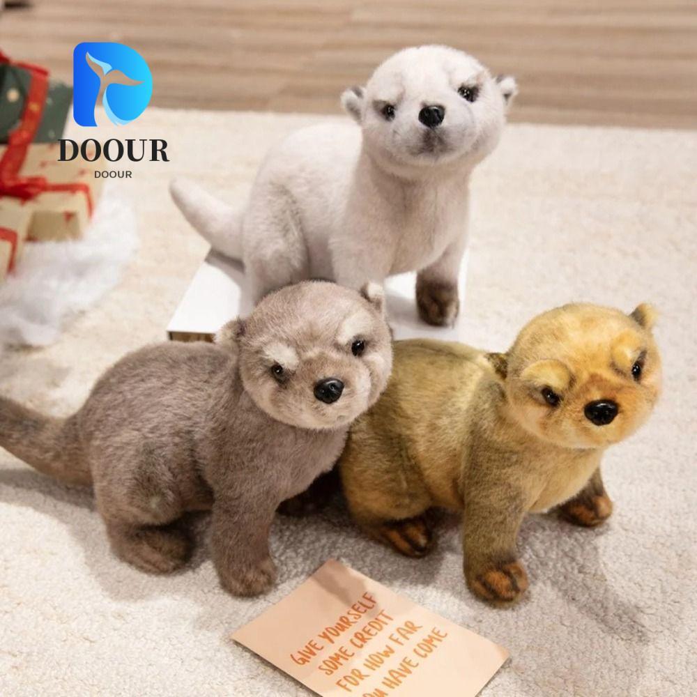 Búp bê sang trọng DOOURPH Otter, Búp bê Otter sang trọng 38CM, Tư thế nằm dễ thương Mô phỏng Otter Đ