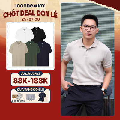Áo Polo Nam ICONDENIM Trơn ICONDENIM, vải thun cá sấu, thấm hút mồ hôi, chống nhăn, form regular PLID0144