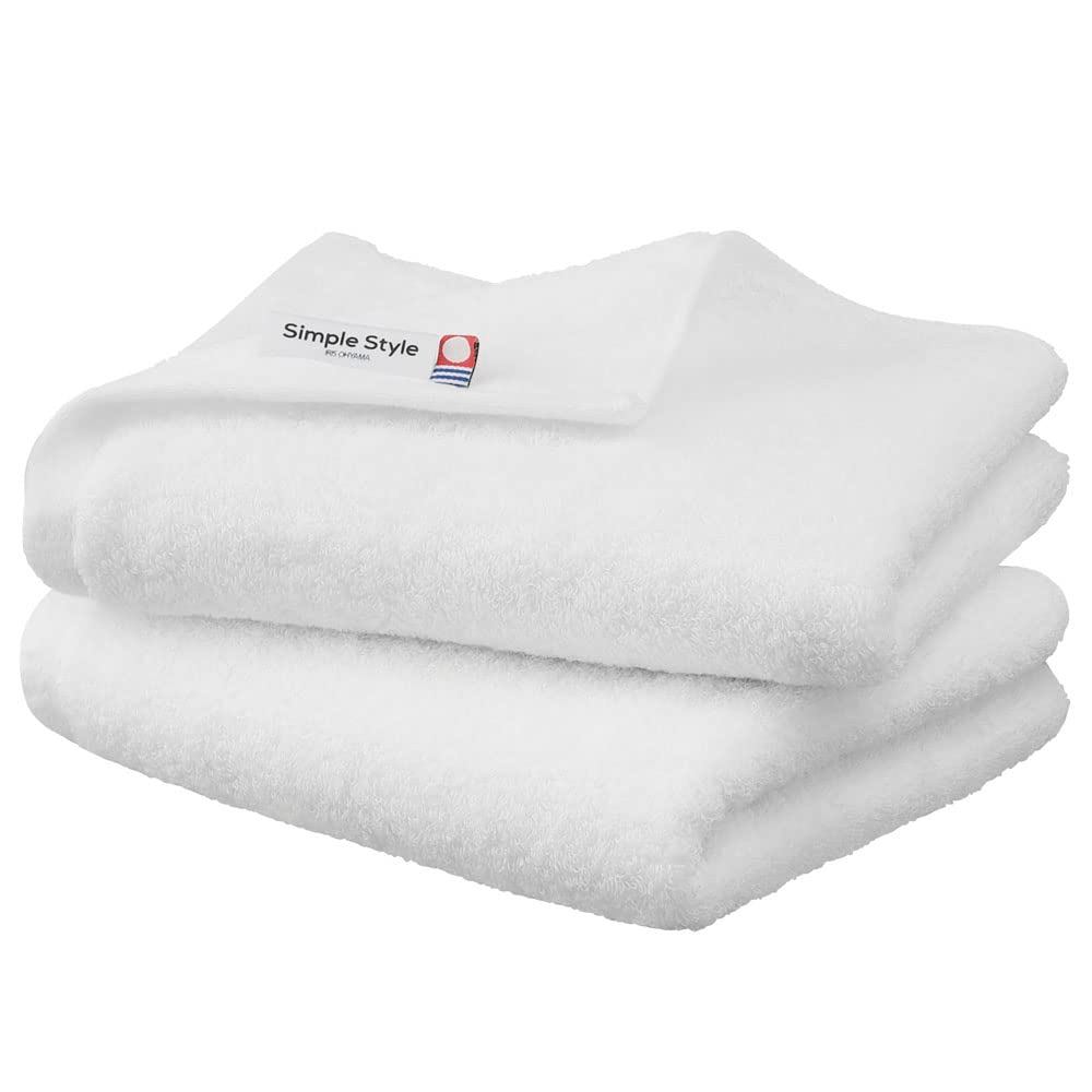 Iris Ohyama Imabari Towel Certified Face Towel White - Set of 2, 100% Cotton, High-Density Volume To