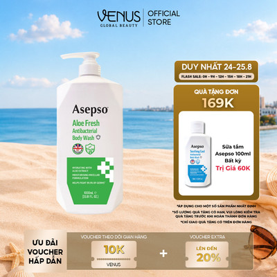 [MUA 1 TẶNG 1] Sữa tắm kháng khuẩn ASEPSO sạch sâu cấp ẩm Chiết Xuất Nha Đam 1000 ml