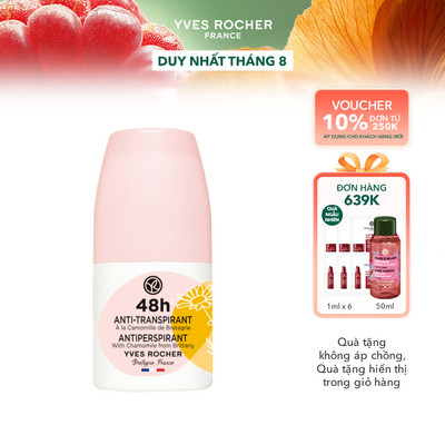 Lăn khử mùi ngăn mùi 48H hương hoa cúc Yves Rocher Deodorant 48H Antiperspirant with Chamomile 50ml