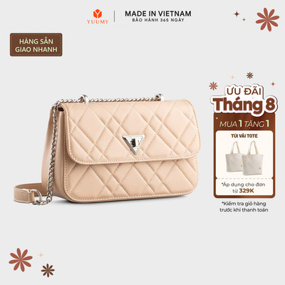 Túi Yuumy (Thời trang nữ họa tiết chần chỉ size 24 - Túi đeo chéo da Seasand YN279) Bagsmart