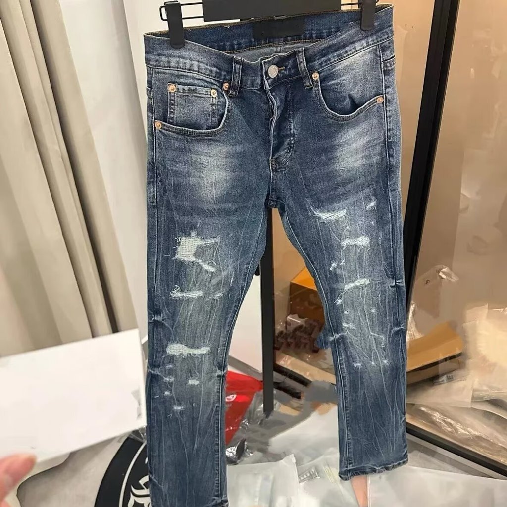 6041 Bốn Mùa Dsquared2 Quần Jean Nam Slim-fit Co Giãn Nhăn Dây Kéo Trang Trí D2 Quần Jean Skinny Fee