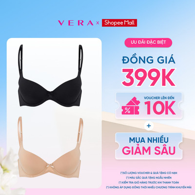 COMBO 2 Áo ngực nữ Misaki cúp 3/4 mút vừa nylon trơn M1023