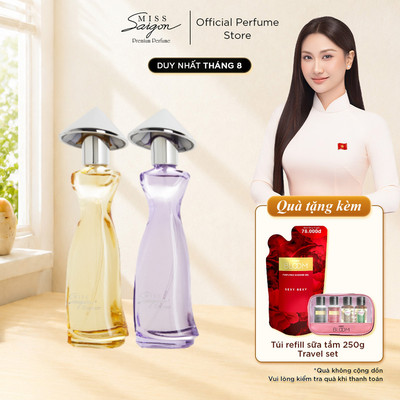 [Midnight Bloom] Combo Nước Hoa Nữ Miss Saigon Elegance Amber 50ml & Amethyst 50ml - Hương Ngọt Ấm, Quyến Rũ