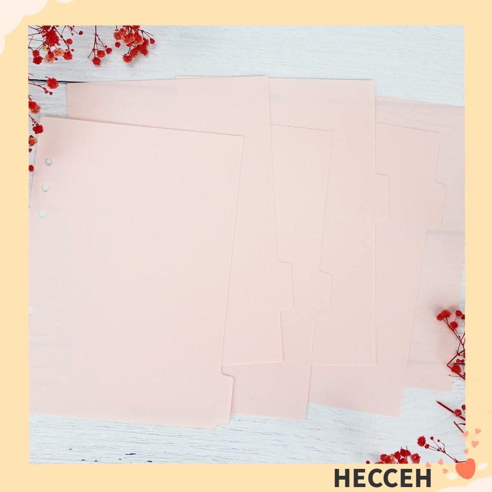 HECCEH 6 CÁI Binder Divider, A5 6 Ring Index Page Tab, Indexing Cards Nhựa Hồng 6 CÁI Binder Index D