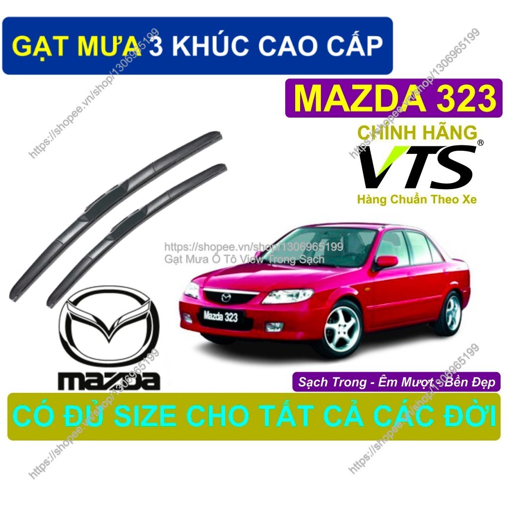 Gạt Mưa 3 Khúc Cao Cấp, Gạt Mưa Silicon Kính Lái Mazda 323, Cặp Gạt M.ưa Kính Lái Mazda 323,  Mazda 