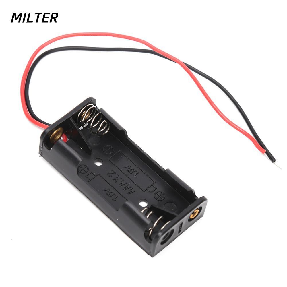MILTER 10 Cái Giá đỡ pin AAA 2 × 1.5V, PP có dây 15cm Giá đỡ pin AAA 3 × 1.5V, Giá đỡ 2 × 1.5V AAA 3
