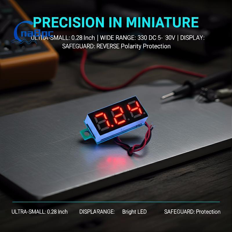 < CnaBpc > Vôn kế Mini DC 0,28 Inch Màn hình LED 5-30V Đo điện áp chính xác cho ô tô mới