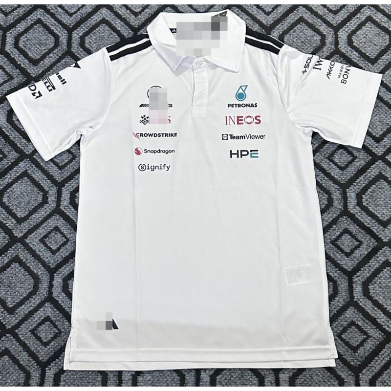2026 New AMG Racing Suit, F1 Racing White Short Sleeve, Quick-Dry and Breathable, Russell, Outdoor S