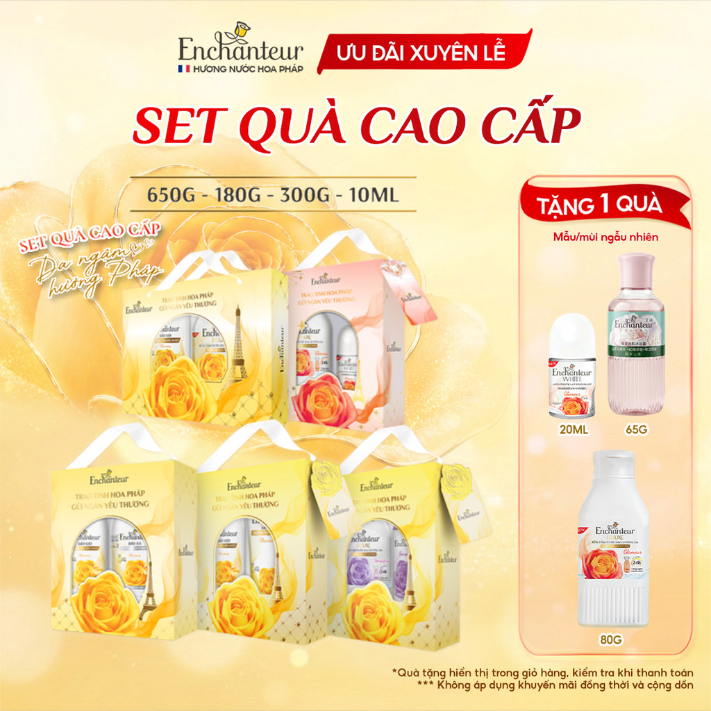 [HỘP QUÀ] Hộp Quà Tặng Cao Cấp Enchanteur Deluxe Hương Nước Hoa Pháp Sang Trọng