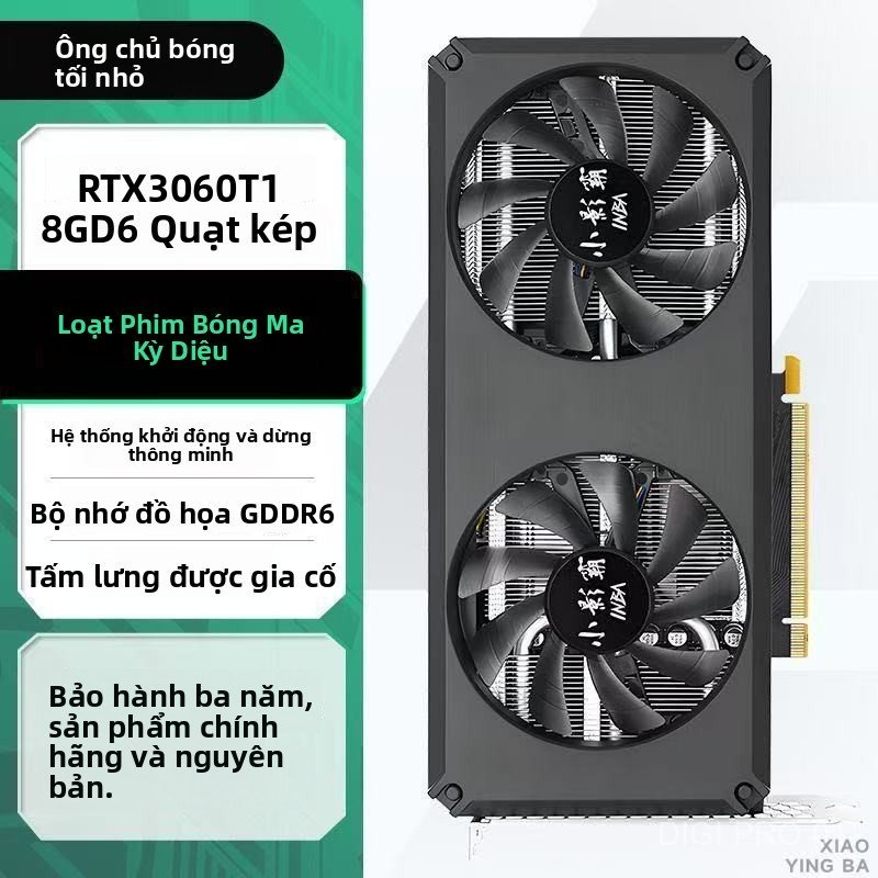 Card đồ họa Shadow Blade RTX 3060Ti 8G quạt kép chạy êm ổn định nâng cấp PC chính hãng