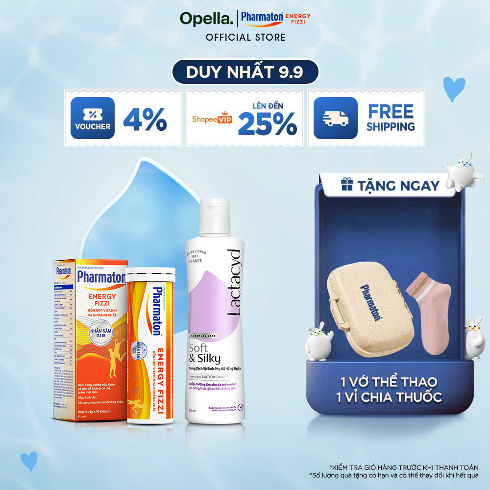Bộ 1 DDVS phụ nữ Lactacyd Soft & Silky Dưỡng Ẩm 250ml + 1 Thực phẩm bảo vệ sức khỏe Pharmaton Energy