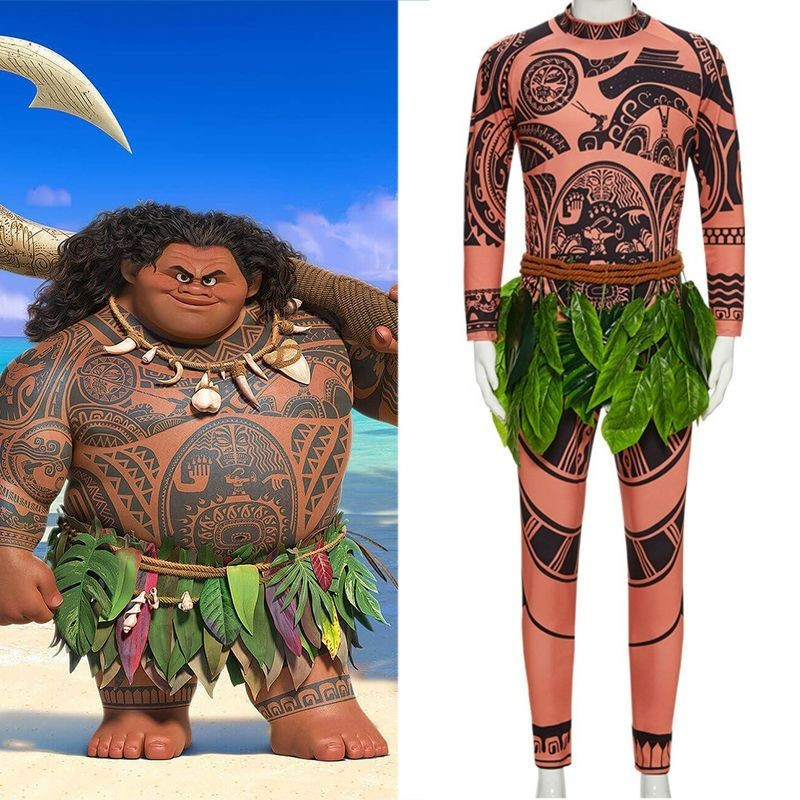 Moana Maui Cosplay Trang Phục Moana Maui Trang Phục Trẻ Em Ngộ nghĩnh Moana Maui Cosplay Hula Trang 