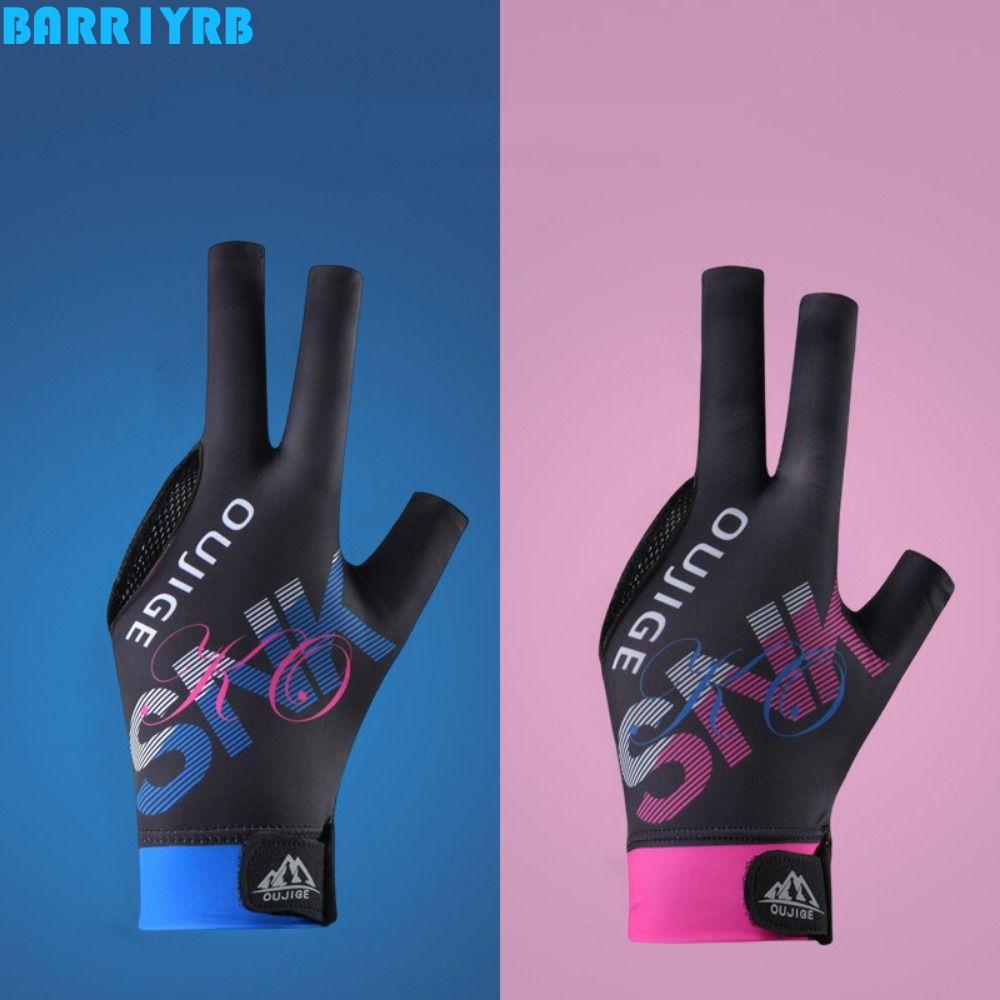 BARR1YRB Left Hand Billiards Gloves, Three Finger Left Hand Snooker Glove, Anti Skid Gloves Exposed 