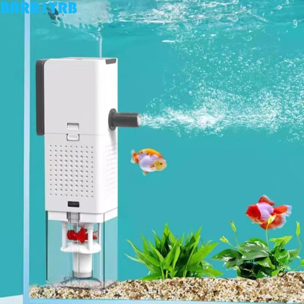 BARR1YRB Aquarium Filter, Silent Operation 3-in-1 System Fish Tank Submersible Filter, Practical Str