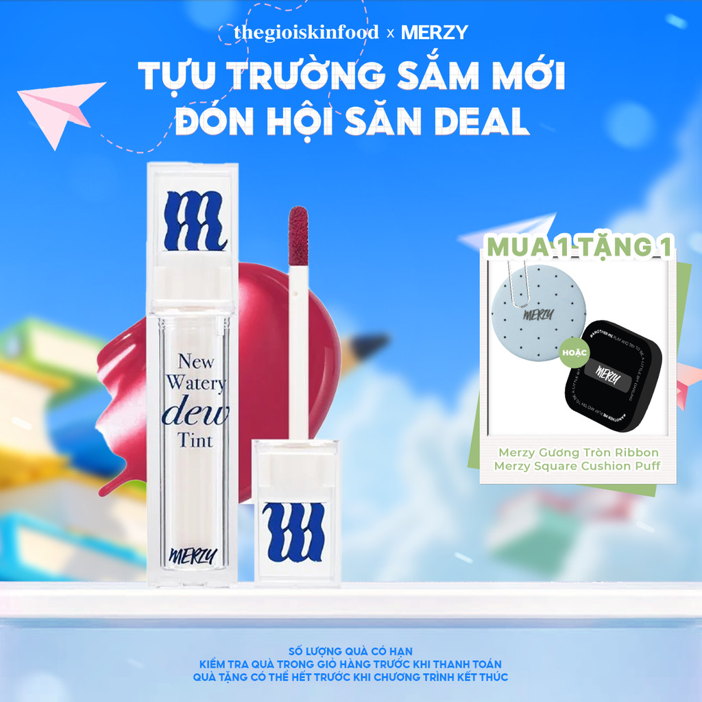 [Merzy New Dew] Son tint bóng Merzy dạng thạch, lâu trôi cho môi ẩm mịn Hàn Quốc The Watery Dew Tint