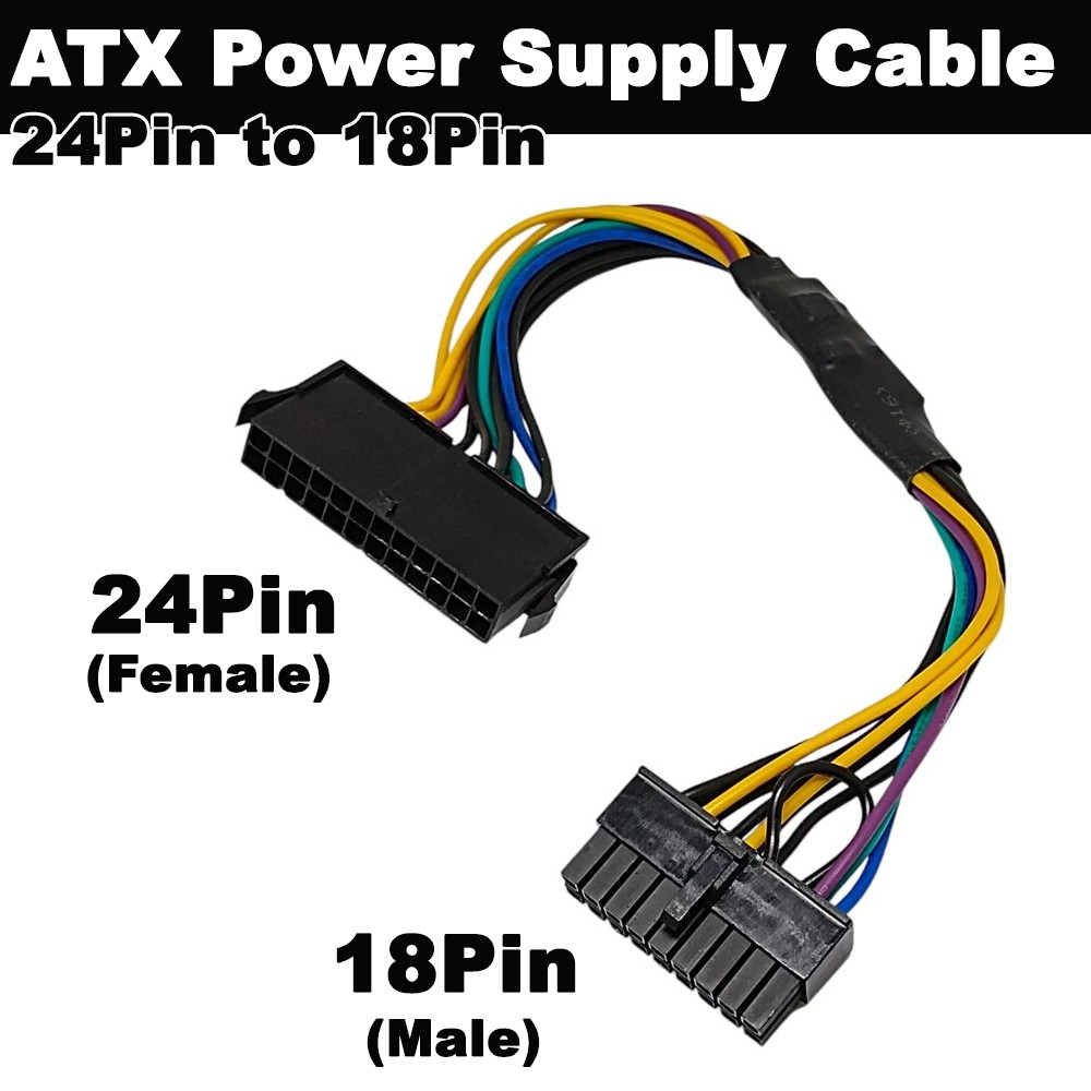 Cáp nguồn chuyển đổi ATX PSU 24Pin sang 18Pin cho HP Z220 Z210 Z230 Z420 Z620 Máy trạm để bàn Bảng m