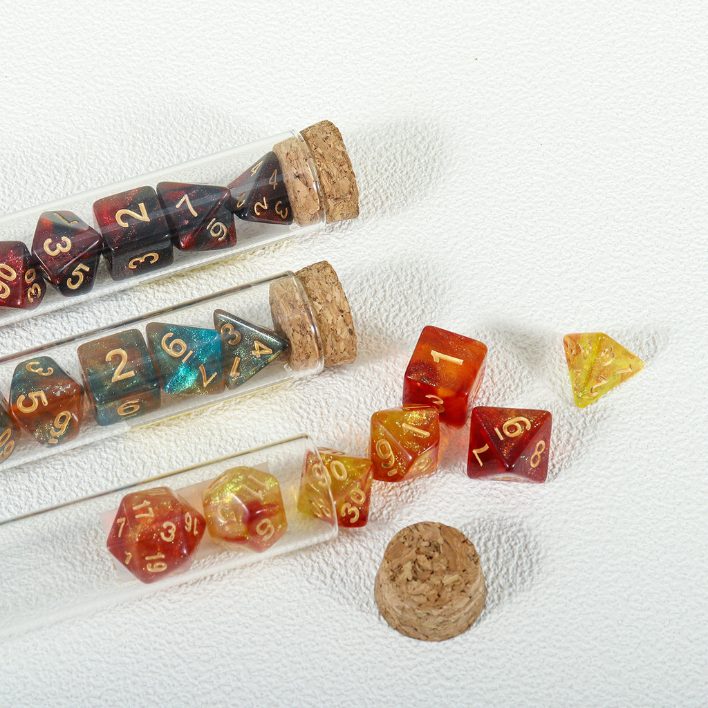 Ống thuốc thử thủy tinh đáy tròn Starlight Running Group Dice Board Game Game DND Cru Props Bộ xúc x