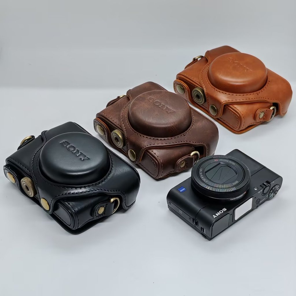 Thích Hợp Cho Sony RX100 Bao Da Thẻ Đen RX100 M2 M3 M4 M5 M5A M6 M7 Bảo Vệ Túi Máy Ảnh